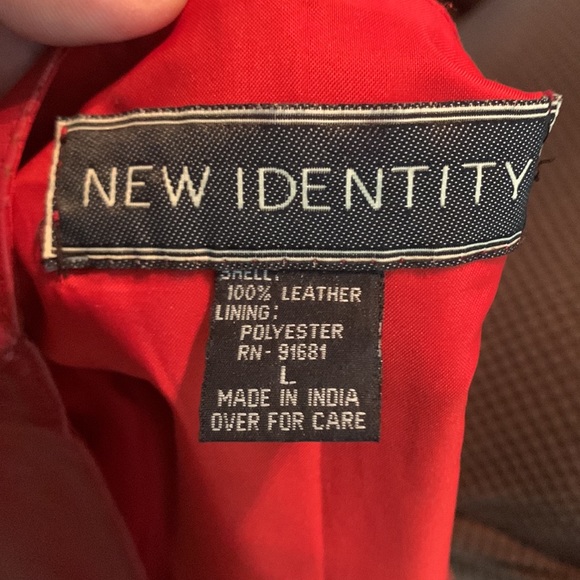 New Identity burnt orange zip up leather vest  sz L - Picture 3 of 4